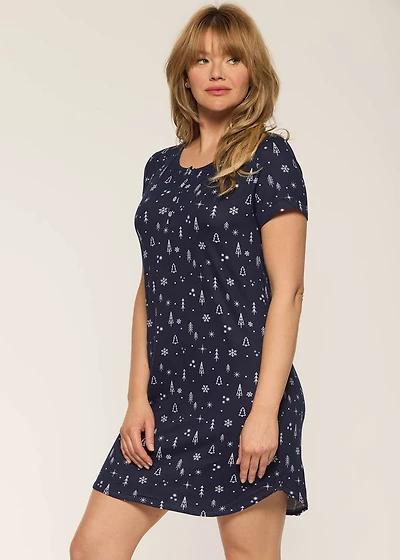 Short nightgown with snowflakes