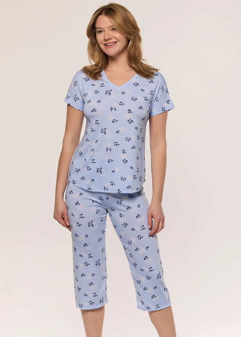 Pyjama set capri with flowers