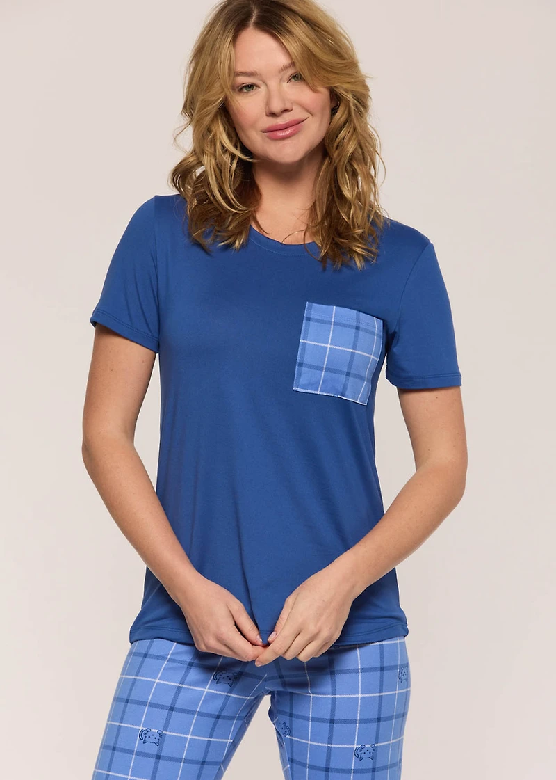 Plaid Pyjama Set with kittens