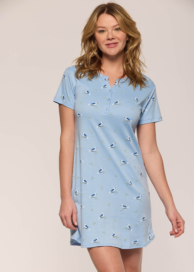 Short nightgown with birds