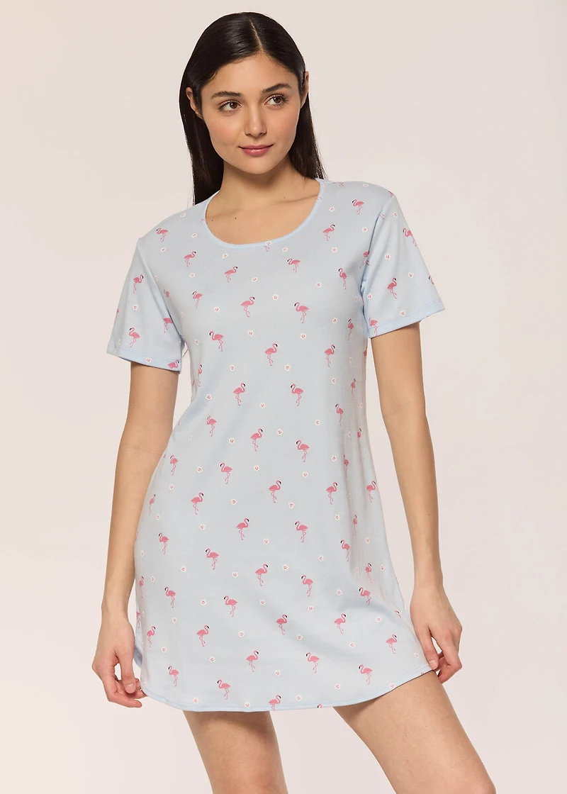 Short nightgown with flamingo