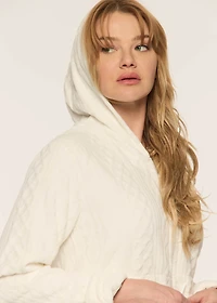 Plush robe with hoodie