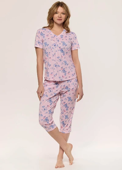 Ensemble pyjama capri avec papillions