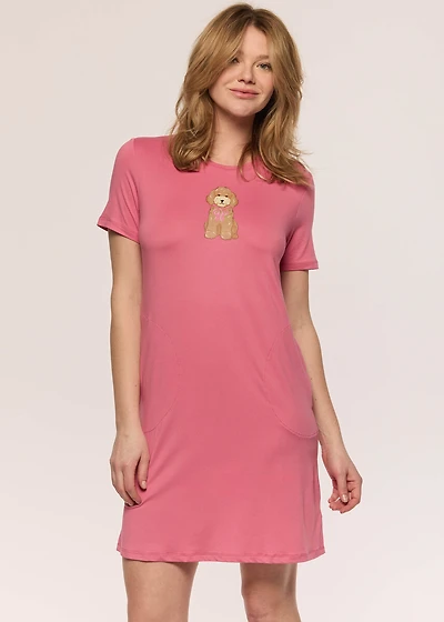 Nightgown short sleeves with dog