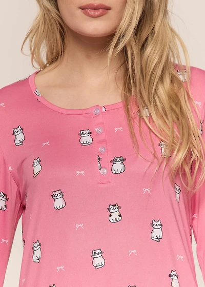 Cats nightgown with long sleeves