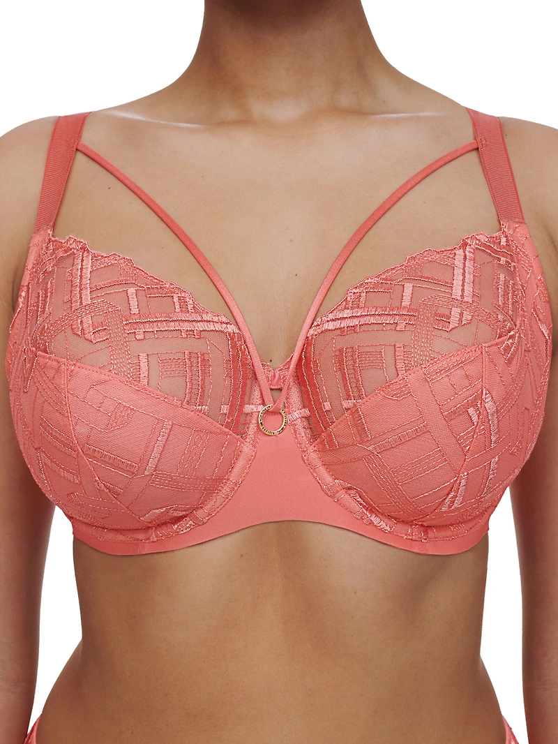 Graphic support bra with underwire