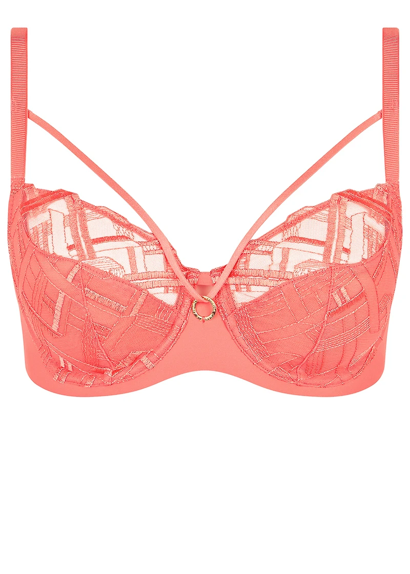 Graphic support bra with underwire