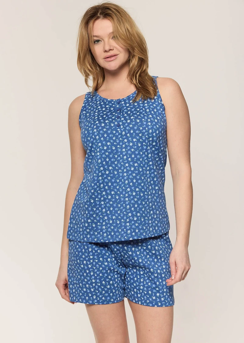 Ensemble pyjama bermuda avec fleurs