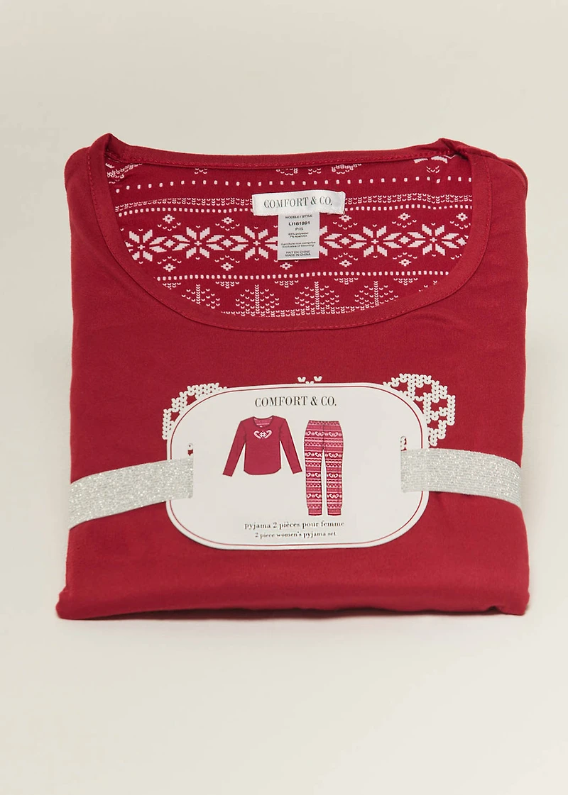 Ensemble pyjama long à cannes de sucre