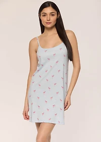 Sleeveless nightgown with flamingo