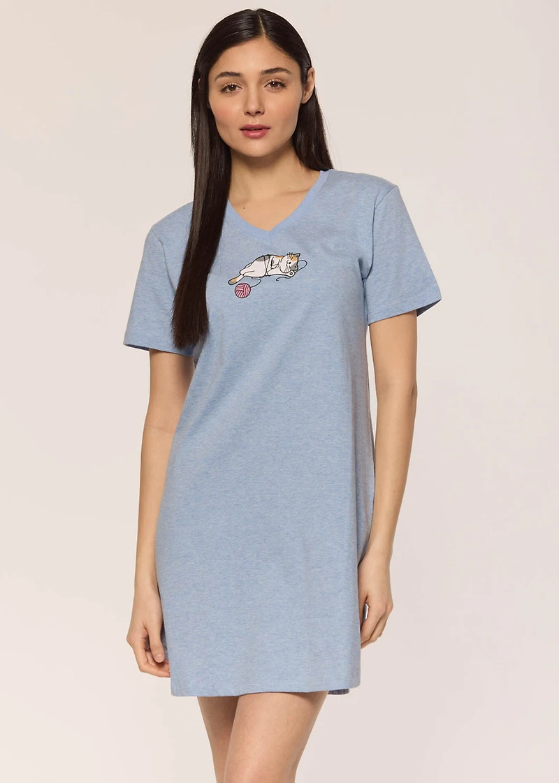 short Nightgown with cats