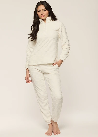 Checkered plush pyjama set