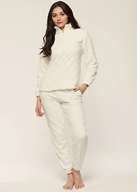 Ensemble pyjama en peluche à carreaux