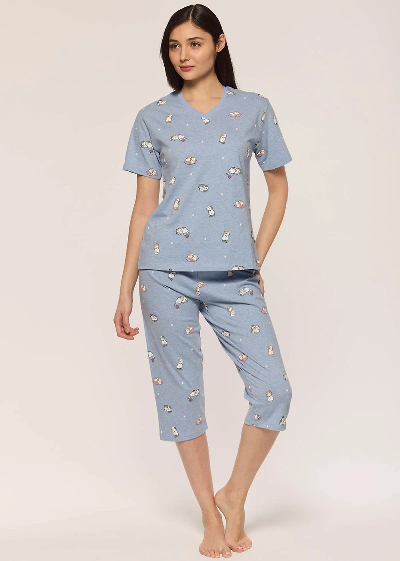 Capri pyjama set with cats