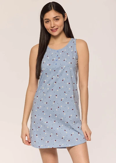 Nuisette sans manches coccinelle