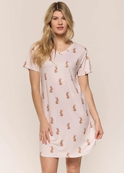 Nuisette courte lapins