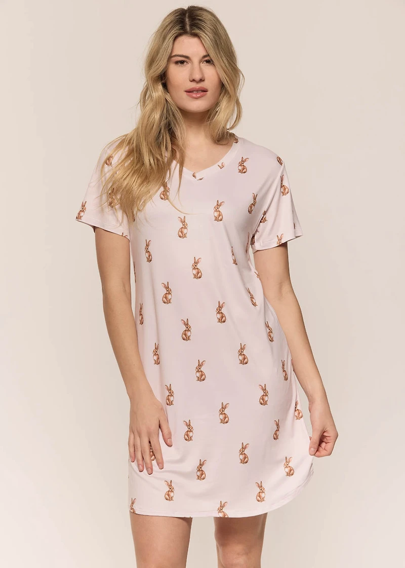 Nuisette courte lapins