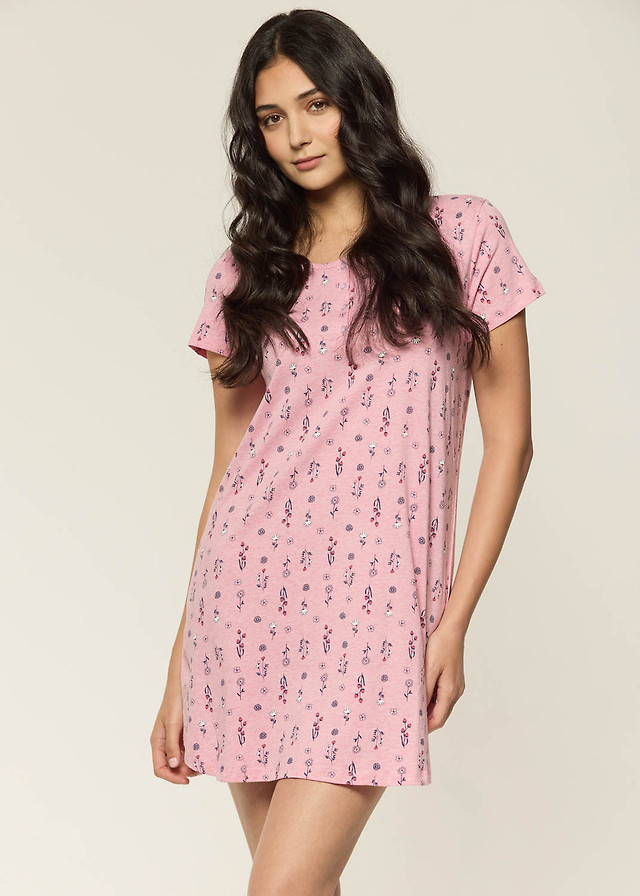 Short floral nightgown 100% Cotton
