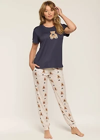 Ensemble pyjama manches courtes à motif oursons