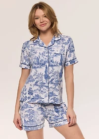 Ensemble pyjama boxer toile de jouy