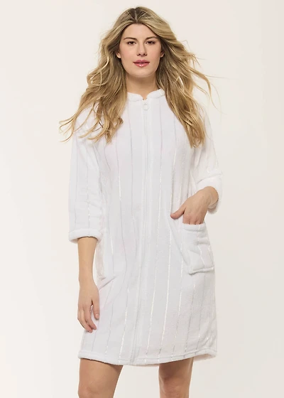 Robe de chambre avec fermeture en peluche