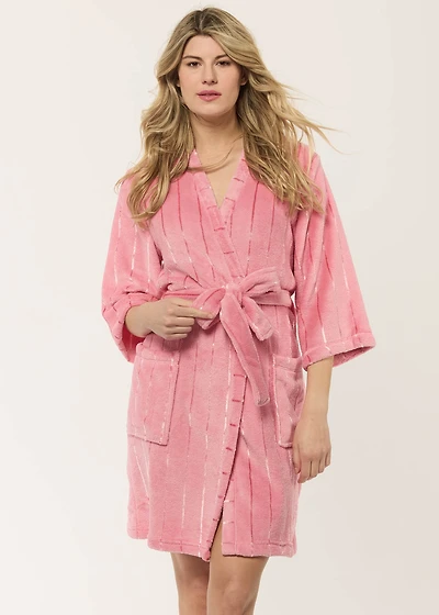 Kimono Coral Fleece with stripes