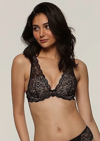 Leafy Lace Low Plunge Bra