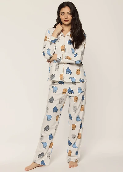 Pompom pyjama set with cats