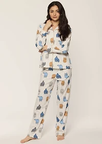 Pompom pyjama set with cats
