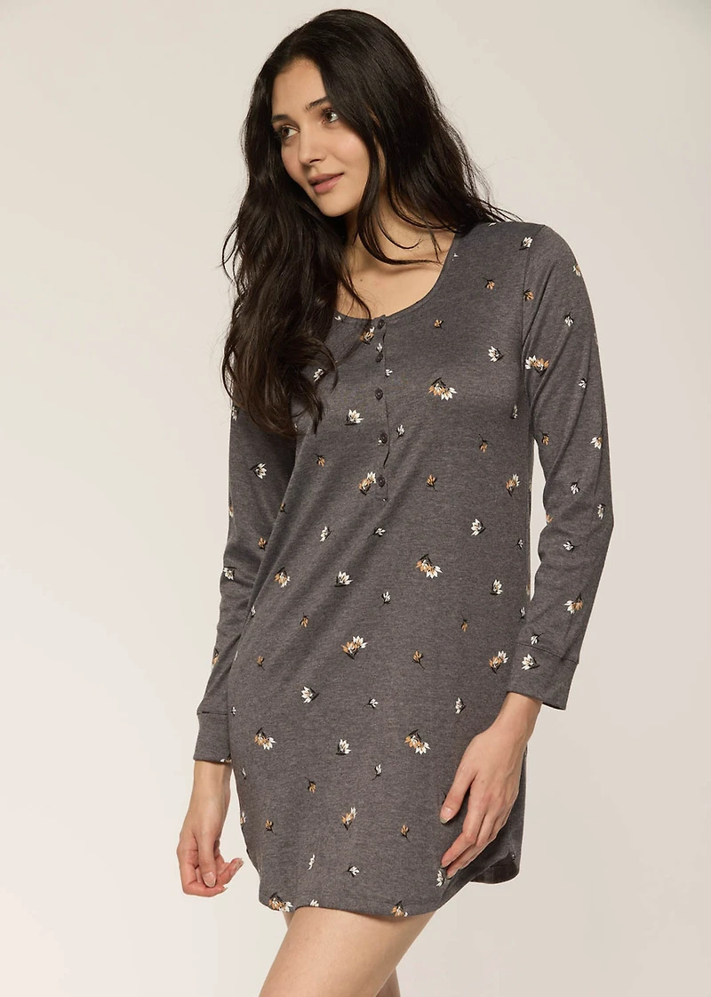 Floral long sleeve nightgown
