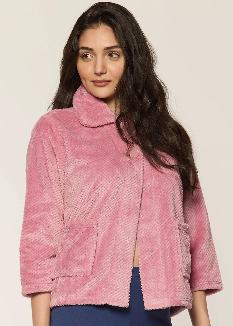 Night cardigan with collar