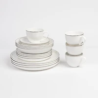 Ensemble de vaisselle 20 pièces « Strand Platine »