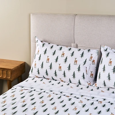 Deer Trees Ensemble de draps en flanelle
