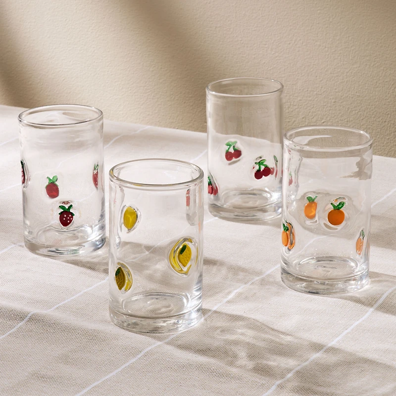 Verres fruités, ensemble de 4