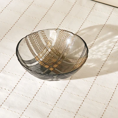 Plaid Small Bowl - Pewter
