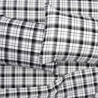 Black Check Ensemble de draps en flanelle