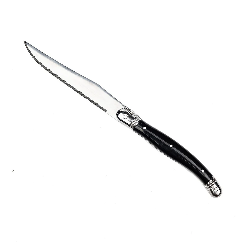 Set of 6 Black Laguiole Du Monde Affordable Steak Knives
