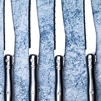 Set of 6 Stainless Steel Laguiole Du Monde Affordable Steak Knives