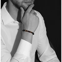 Luenzo Black Onyx and Tiger Eye Cubic Zirconia Black Accent Bracelet