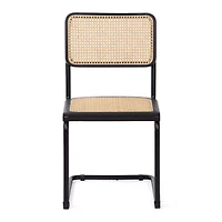 Set of 2 Arwan Black Cane Dining Side Chair