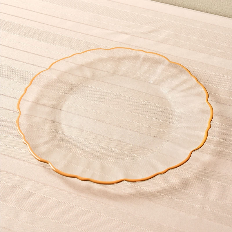 Elegance Orange Rim Dinner Plate - 27.5cm