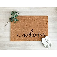 Welcome Script Coir Doormat