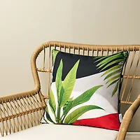 Abstract Leaf Print Cushion