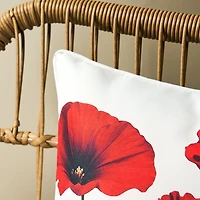 Red Poppy Print Cushion