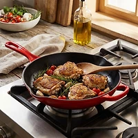 JS GOURMET Enamelled Cast Iron Frying Pan Cherry Red 26 cm