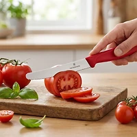 Victorinox Swiss Classic Utility Serrated Table Knife, 11cm - Red