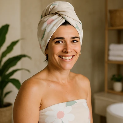 Microfiber Breezy Marguerite Hair Towel Wrap