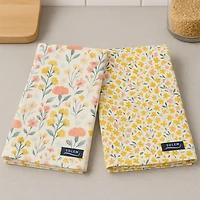 Linges à vaisselle en microfibre - Harmonie florale, ensemble de 2