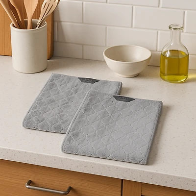 Linges de cuisine en microfibre, ensemble de 4 - Gris