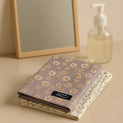 Microfiber Glass and Mirror Cloths - Sweet Bloom, Set of 4